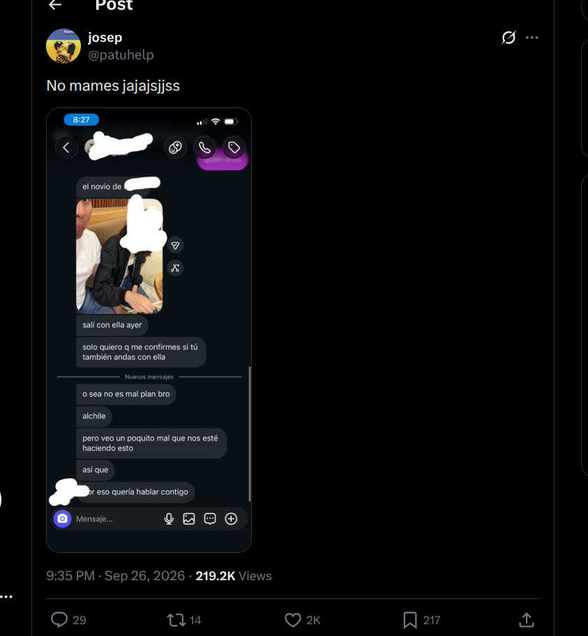 Screenshot de la polémica
